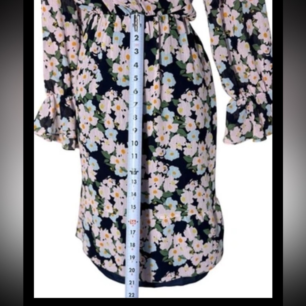 J.Crew Mercantile Drapey Tie Front Floral Dress Elastic Waist Size Small NEW - Picture 5 of 12